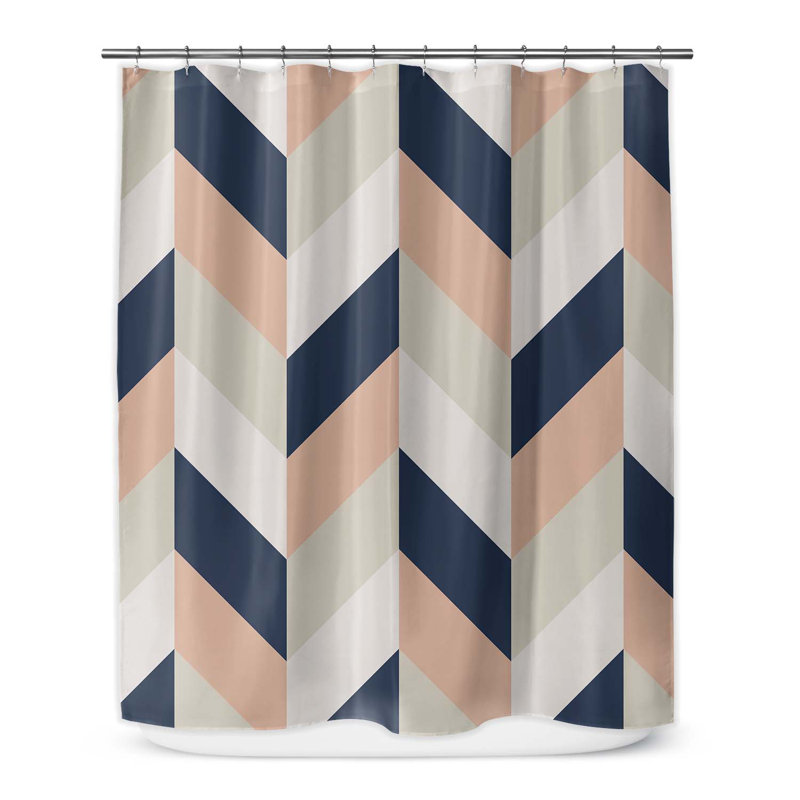 Swann Chevron Shower Curtain, 90" H x 70" W