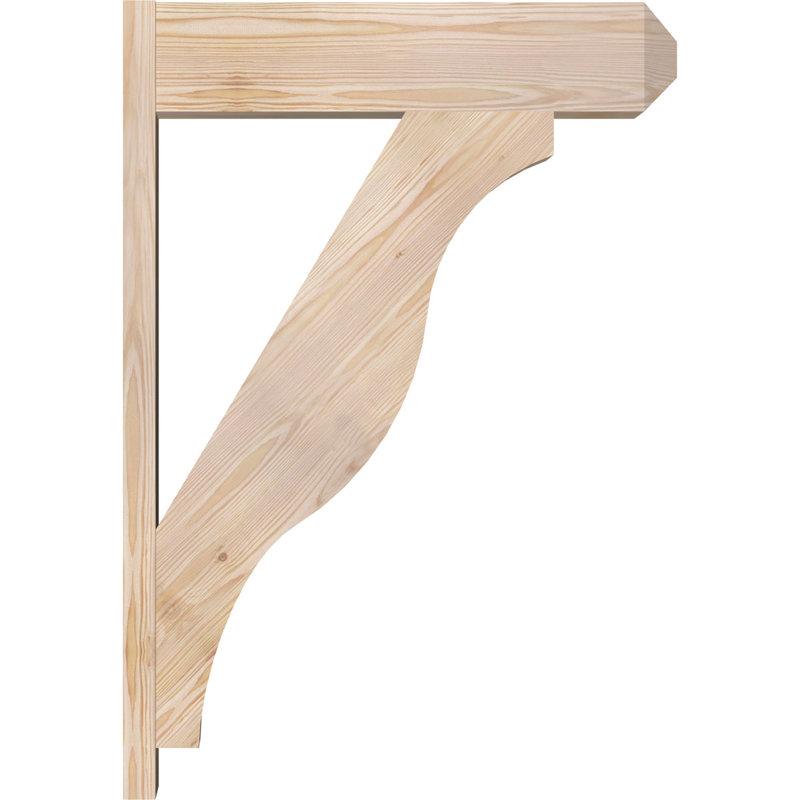 Persienne en bois rustique Funston Craftsman, Sapin Douglas de 5 1/2 po (lisse), P 14 po x H 14 po