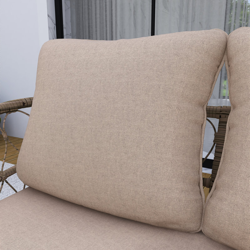 Ensemble de canapés modulaires d'extérieur en osier 4 pièces avec table 4 pièces