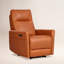 Fauteuil inclinable électrique à double moteur en cuir véritable avec appui-tête réglable, accoudoirs évasés et inclinaison zéro gravité à 170°-1470854149