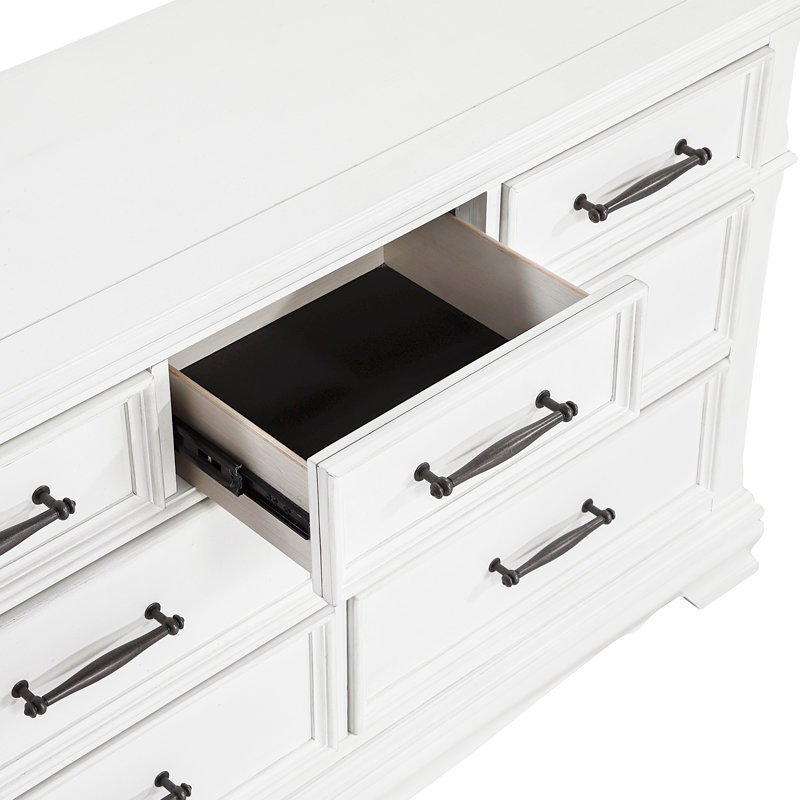 Miroir de commode 7 tiroirs blanc