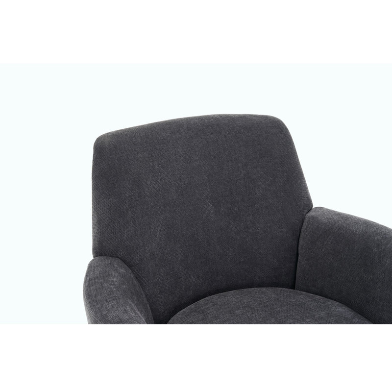 Fauteuil demi-tonneau pivotant, Polyester gris foncé