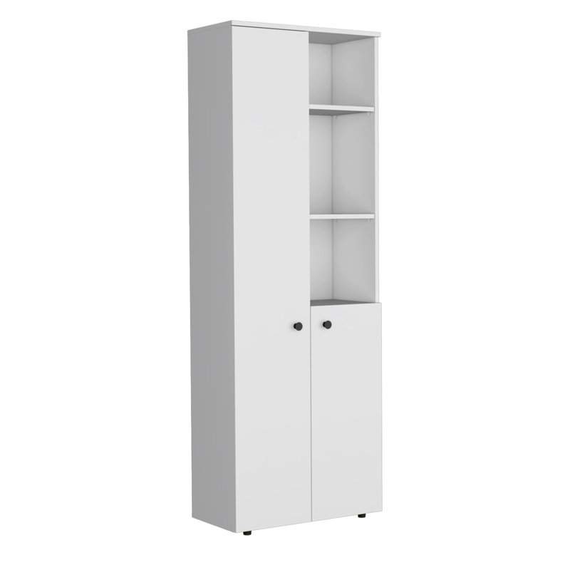 Armoire de cuisine blanche à 2 portes - et spacieuse avec 8 tablettes de rangement de qualité pour plus d'efficacité