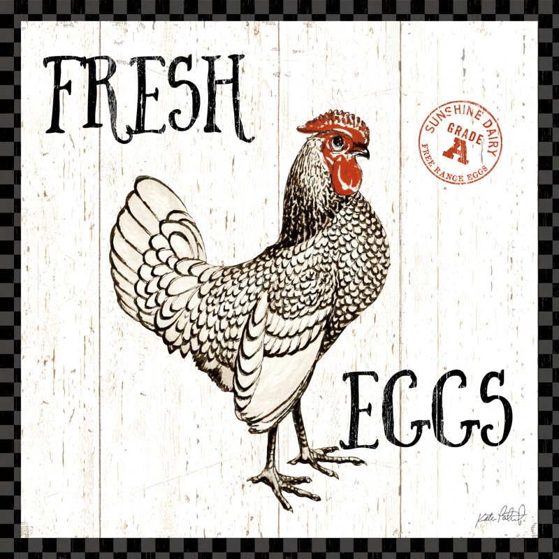 " Free Range Fresh IV Checker Border ", 12" H x 12" W
