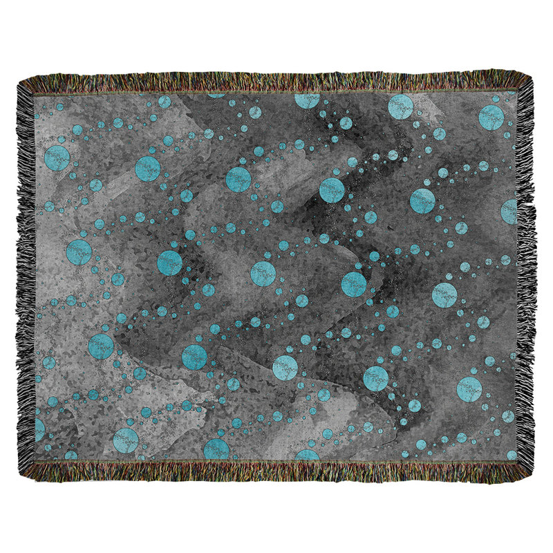 Couverture tissée Katelyn Elizabeth, l 50 po x L 60 po, Sarcelle / Noir