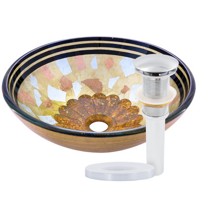 Novatto 16.5'' Glass Circular Bathroom Sink