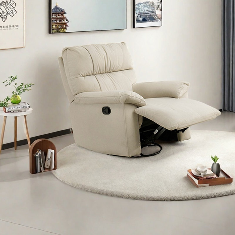 Ergonomic pleated design lounge chair, Beige