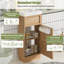 Meuble-lavabo de salle de bain avec lavabo réversible en résine, armoire en panneau de fibres à densité moyenne, tablette réglable, porte à pousser, mélamine grain de bois, style rustique pour les petits espaces