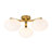 3-Light Glass Semi Flush Mount