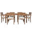 Ensemble repas d'extérieur en bois 7 pièces avec coussins 7 pièces-1505973574