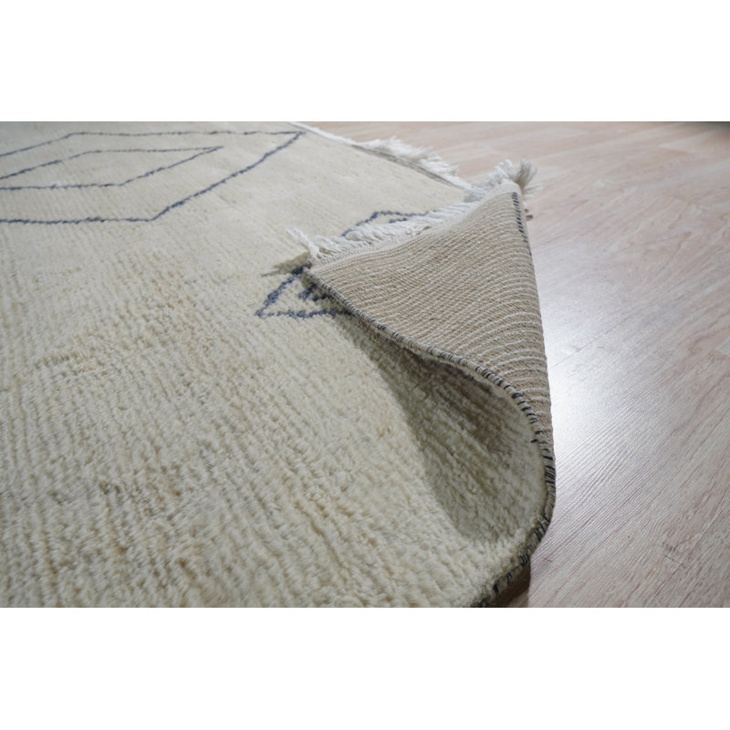 Hand Knotted Wool Geometric Area Rug, 8' x 10'