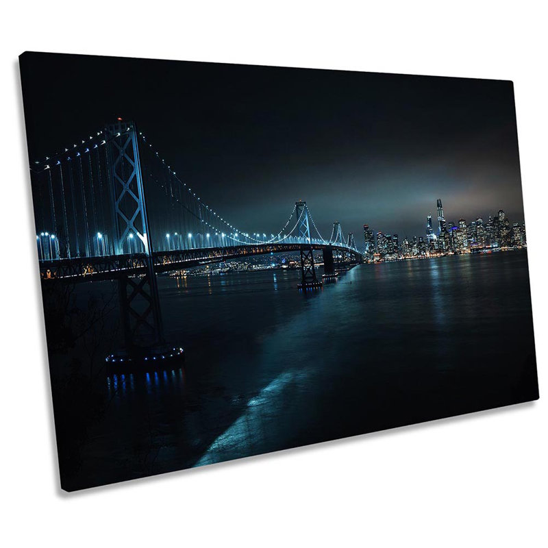 San Francisco Bridge City Framed - Wrapped Canvas Print, 50.8cm H x 76.2cm W x 2cm D