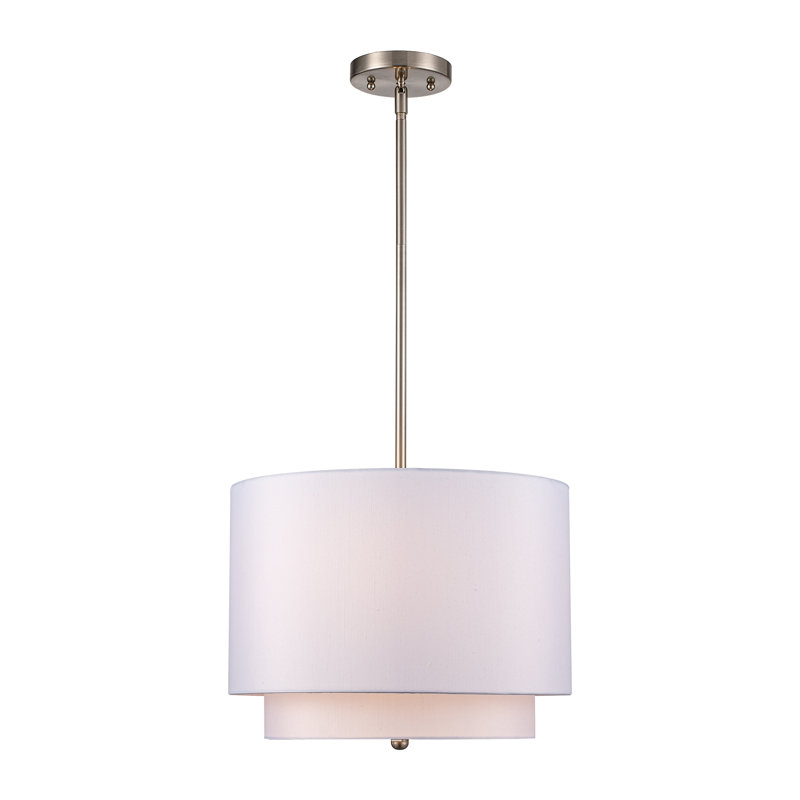 Luminaire suspendu cylindrique à 3 lumières Bergerson, Ivoire