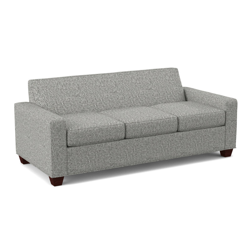 Avery 80" Square Arm Sofa with Reversible Cushions, Empire Mahogany, Connelly Dove