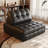 Black Faux leather Modular Sofa bed cushion couch
