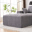 Canapé-lit modulaire en forme de U de 113 po en velours côtelé gris, sans assemblage, mousse complète, 4 sièges pour un salon confortable et fonctionnel-1531782141-1531782140