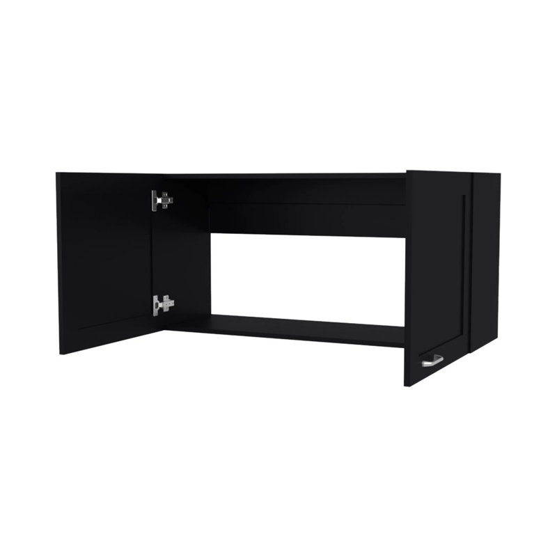 Armoire murale noire avec 2 portes, Noir