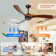 Wood Ceiling Fan No Light With Remote Control, Low Profile Ceiling Fan Without Light,Noiseless Reversible Dc Motor With Timer