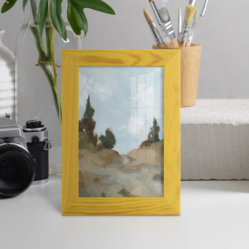 Sentier de randonnée West Fourche I - impression d'un seul cadre photo, H 7 po x l 5 po x P 1 po, Jaune