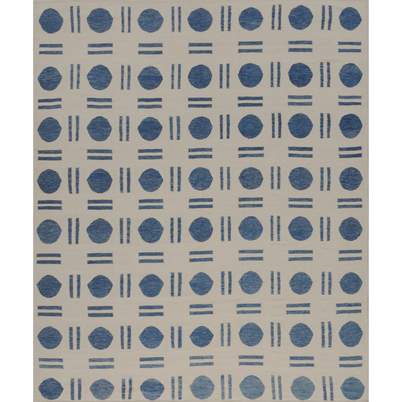 Geometric Area Rug in Beige/Blue