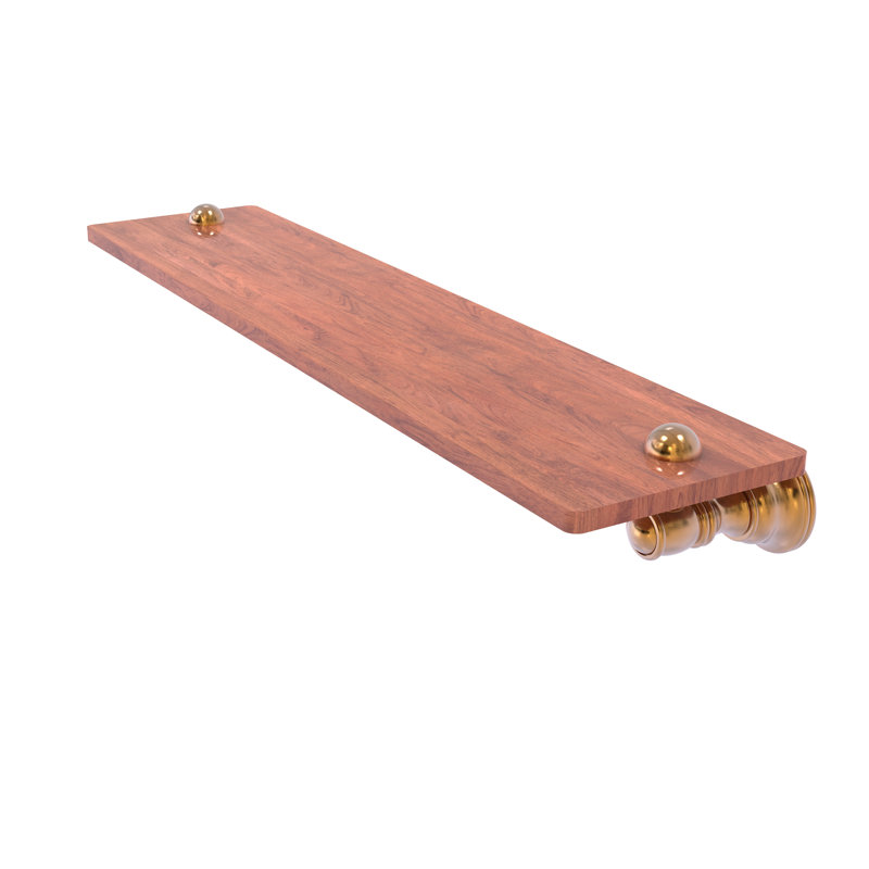 Freyja Ironwood Solid Wood Bracket Shelf, Brushed Bronze, 2.4" H x 22" W x 5.54" D