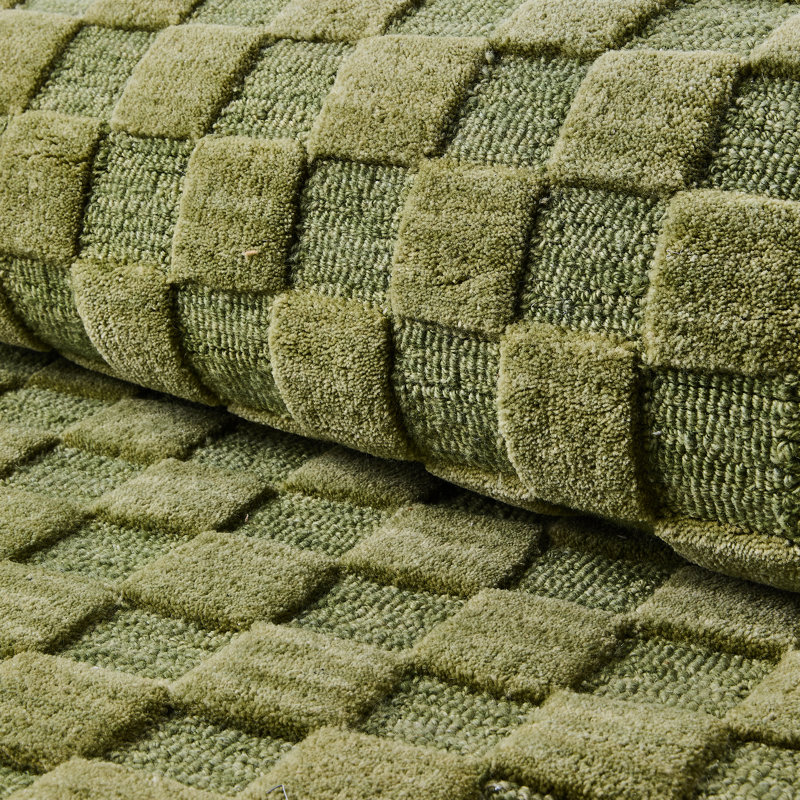 Moss Checkerboard Rug, Rectangle 3' x 5'