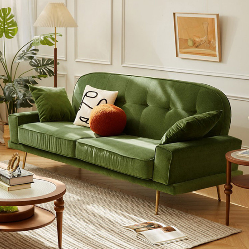 French Retro Light Luxury Sofa, Green