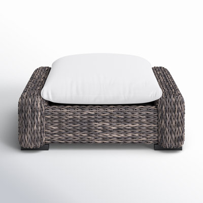 Wicker Outdoor Ottoman with Sunbrella® Cushion