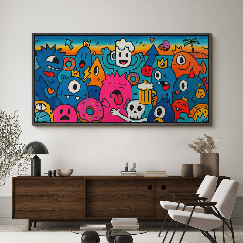 Grande impression sur toile encadrée, reproduction de dessin abstrait pour décoration intérieure moderne, Noir