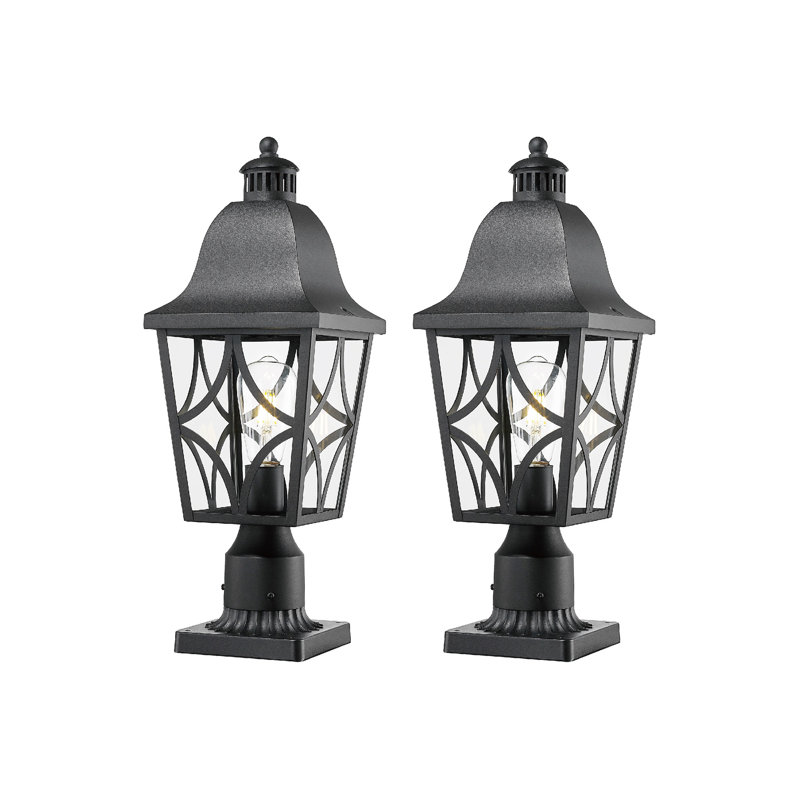 Outdoor Post Lights Lamp Post Light Fixture, Waterproof Aluminum Housing with Glass, Fence Post Deck Lighting for Garden, Patio, Pathway (2 pack)
