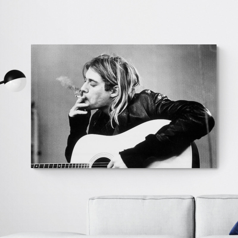 Kurt Cobain Smoking - Wrapped Canvas Print, 41cm H x 61cm W x 4cm D