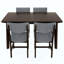 Ensemble de salle à manger rustique 5 pièces - 1 table en bois massif + 4 chaises rembourrées, mobilier de style campagnard pour la cuisine et la salle à manger, ensemble de salle à manger minimaliste pour 4-1696553664-1696553665