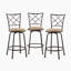 Tabouret de bar et de comptoir pivotant convertible moderne et contemporain en microfibre de 53 cm (21 po) avec pivotement à 360 degrés, hauteur réglable et cadre en fer (ensemble de 3)