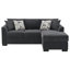 Canapé-lit modulaire rembourré Bevis gris foncé-338241224