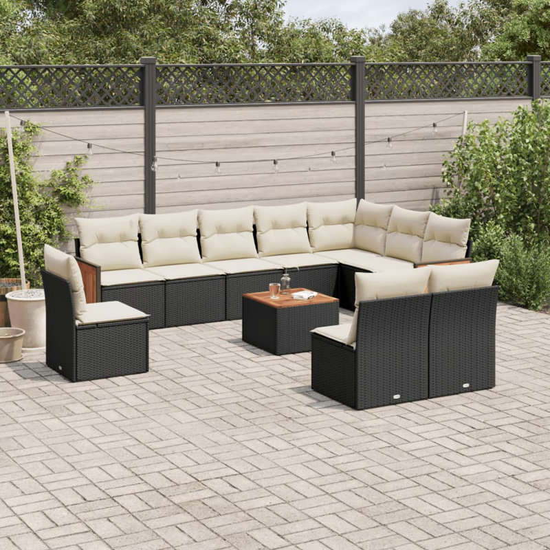 Vidaxl Garden Sofa Set, Black