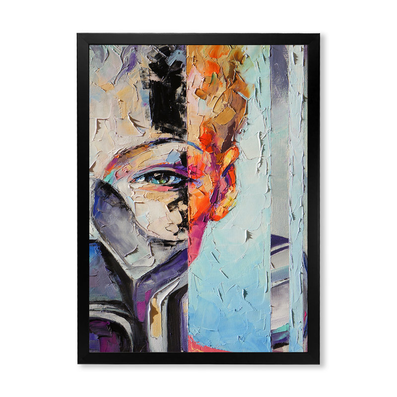 «Steam Punk Woman Collage II», œuvre d'art moderne sur toile, Toile avec cadre photo noir, H 20 po x l 12 po x P 1 po