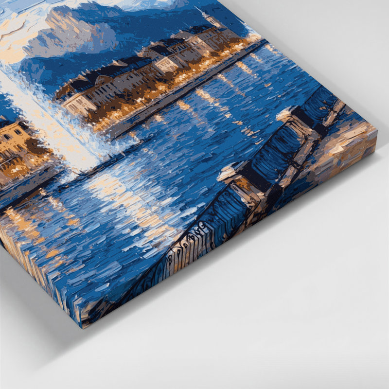 Cities Geneva Switzerland Blue Canvas Wall Art, 16" H x 20" W