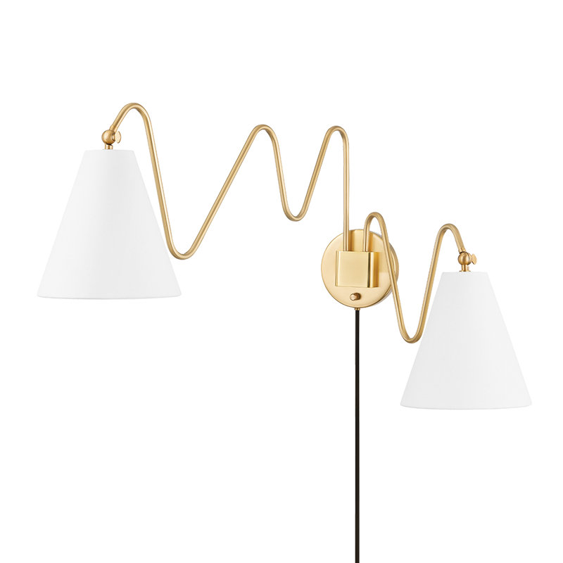 Plug-in Swing Arm Sconce by Tali Roth, Aged Brass