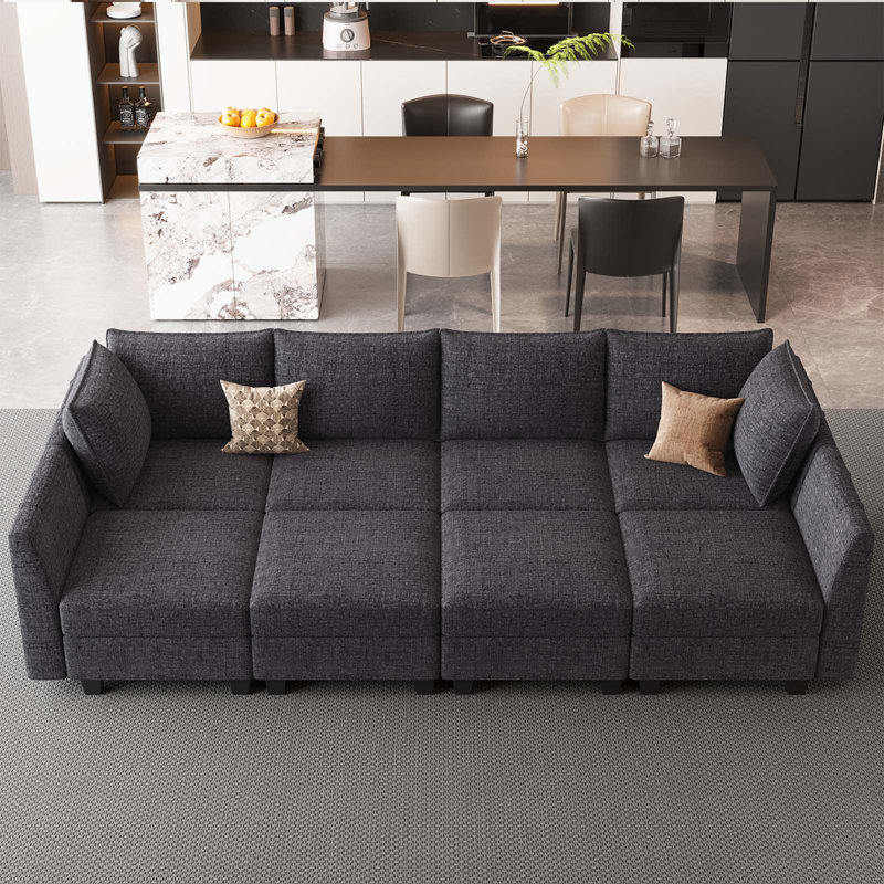 Aurora Chenille Sofa Bed Storage Sleeper Convertible Modular Sofa Sectional Couch With Detachable Washable Cushion For Livingroom Bedroom