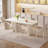 62.99" Modern Rectangle Cream White Dining Table Set with 4 Chairs for Kitchen, Bar, Living Room-1200877693-1179052235