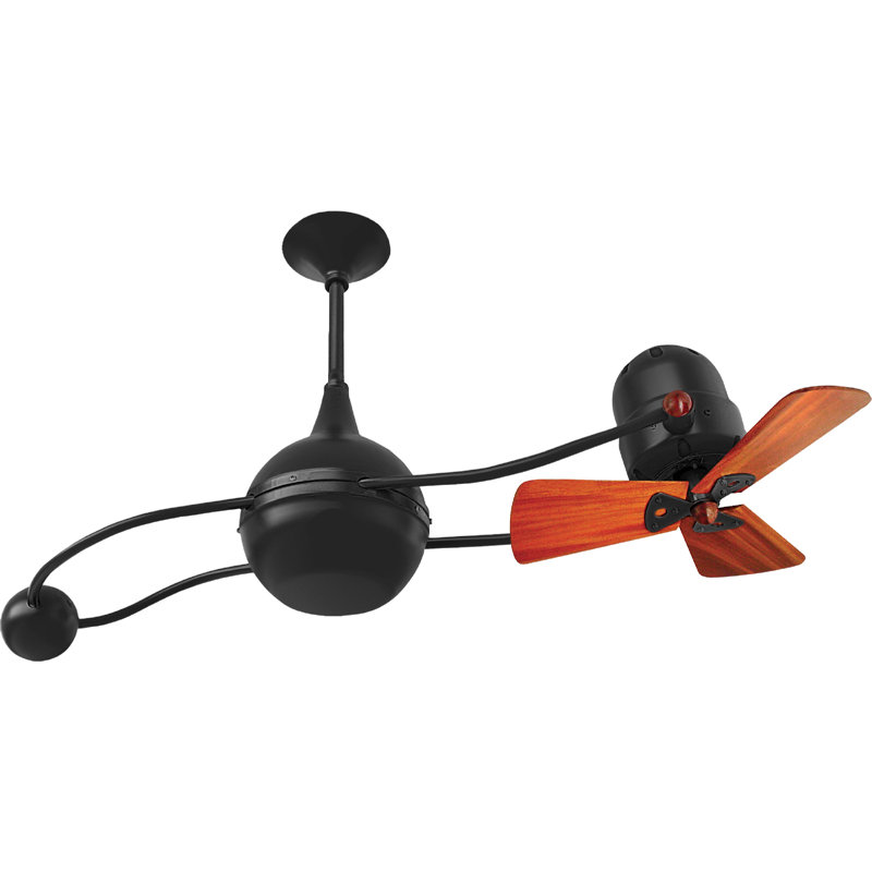 44" Brisa 2000 3 Wooden Blade Rotational Ceiling Fan, No, Polished Copper