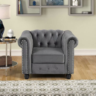 Eisner Velvet Chesterfield Chair
