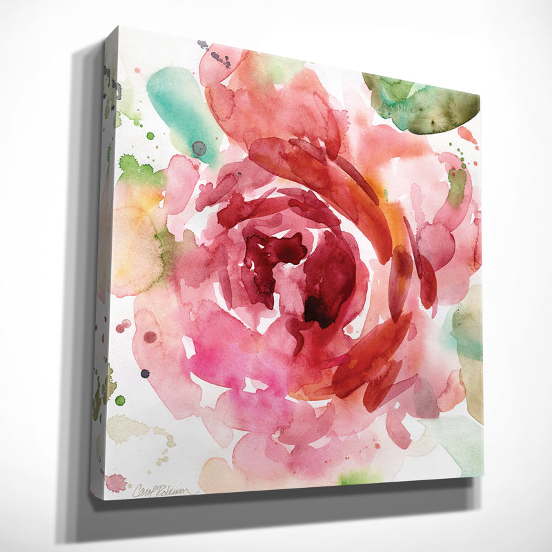 « bold rosé iii »-reproduction d’huile sur toile tendue, H 24 po x l 24 po x P 1,5 po