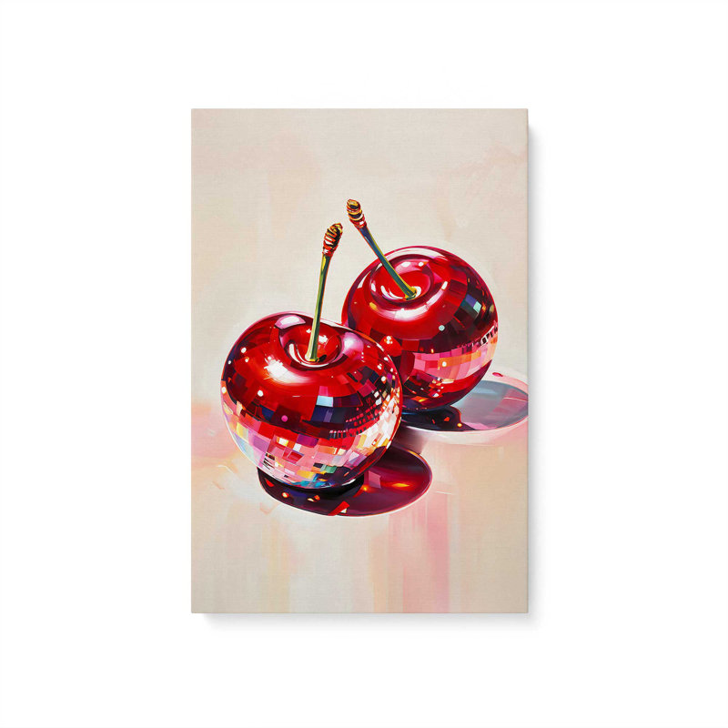 Toile tendue Disco Cherries, H 18 po x l 12 po
