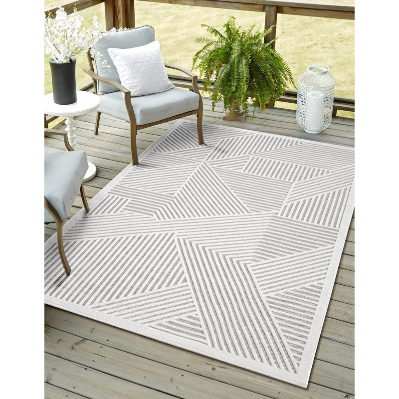 Brocha Geometric Indoor / Outdoor Area Rug, Rectangle 80 x 150cm