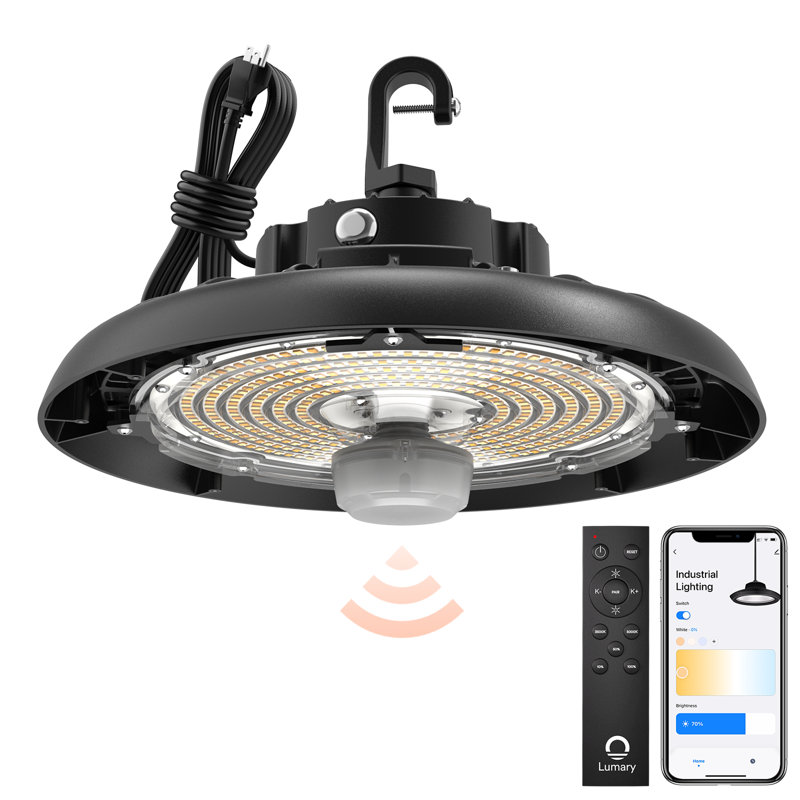 Lumary Smart UFO High Bay Light 150W 22000lm, 2700K-6500K Dimmable Shop Light, APP/Remote Control, Compatible with Alexa/Google via Hub(Not Included)
