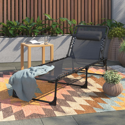 Chaise Lounge Folding Lay Flat Sun Loungers Folding Lounger