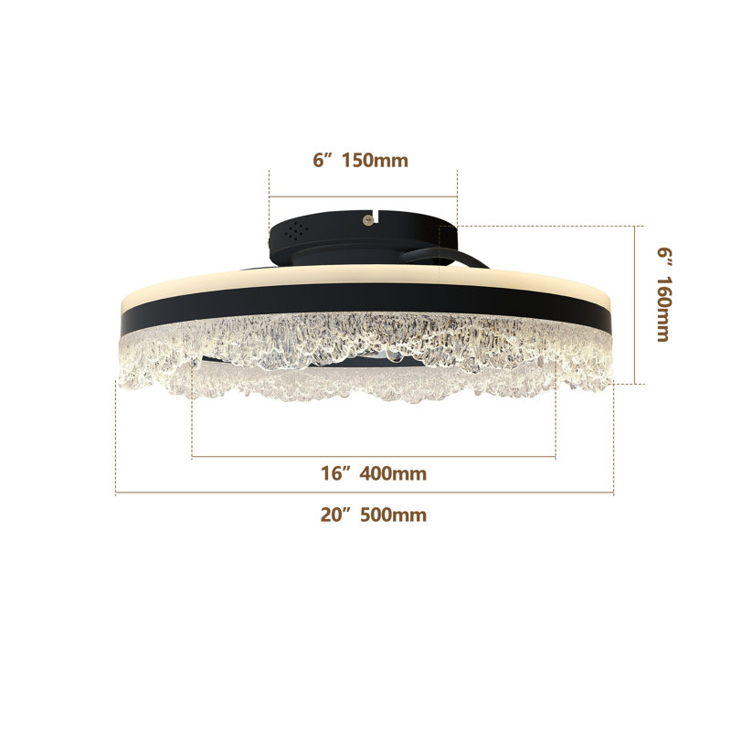 Ventilateur de plafond Quiet, H 5,9 po x l 19,7 po x P 19,7 po