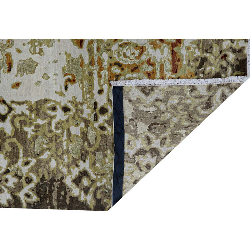 Damask Area Rug, Rectangle 9' x 12'