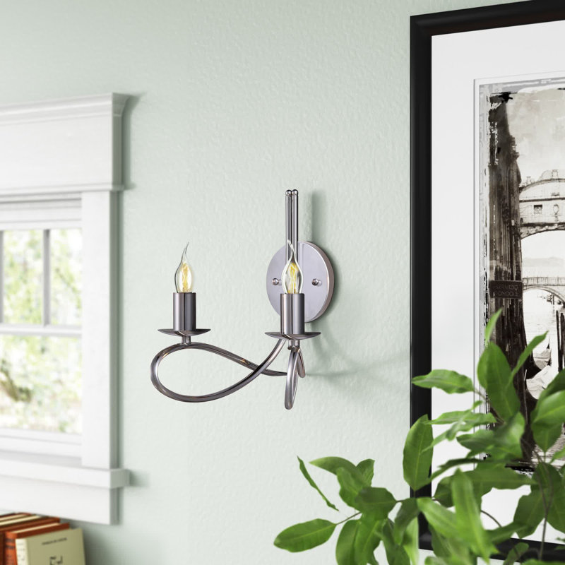 Macarthur Aluminum Candle Wall Light, Polished Nickel